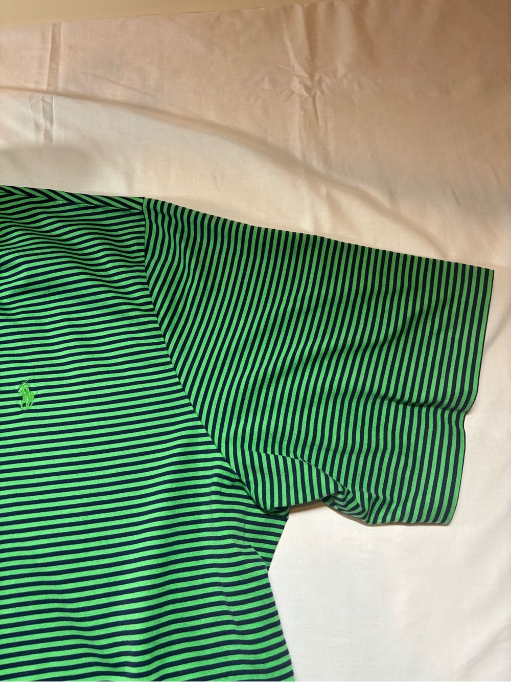 Polo Golf Ralph Lauren Men's XXL Green Navy Striped Polo Shirt Golf Preppy - Picture 8 of 15